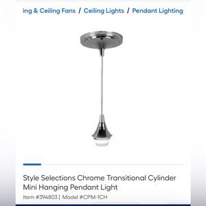 New Portfolio mini pendant fitter chrome finish #0394803